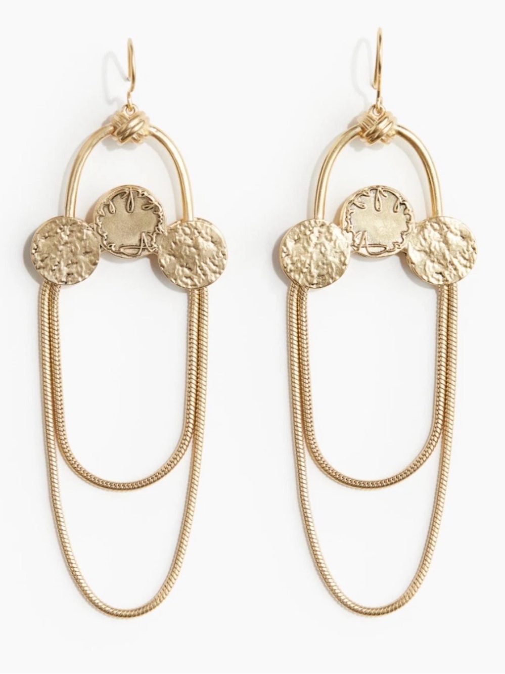 **NWT** Anamika Khanna X H&M Coin Centrepiece Draped Chain Earrings